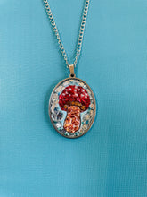 Load image into Gallery viewer, Red w/Copper Stem Mushroom Mosaic Jewelry