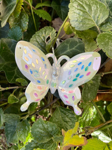 Pop-up Mosaic white butterfly ornament