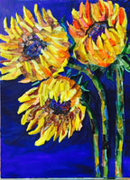 sunflower mosaic glass painting for sale