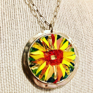 Round Sunflower Mosaic Jewelry