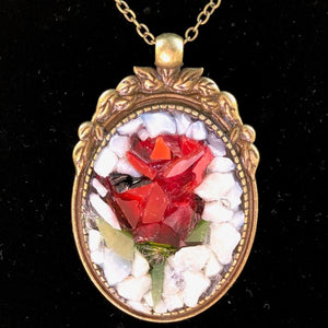 Vintage Red Rose Mosaic Jewelry
