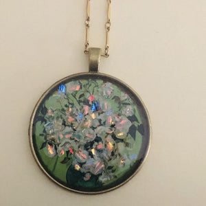 van gogh white roses mosaic jewelry