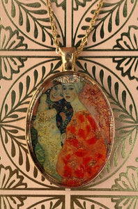 Women Friends Klimt Mosaic Jewelry