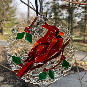 4.5" Cardinal Mosaic Sun Catcher