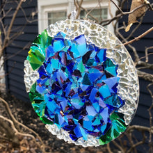 Load image into Gallery viewer, 3” Blue Hydrangea  Mosaic Sun Catcher