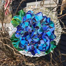 Load image into Gallery viewer, 4.5&quot; Blue Hydrangea  Mosaic Sun Catcher
