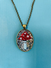 Load image into Gallery viewer, Red w/Blue Stem Mushroom Mosaic Jewelry