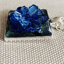 Load image into Gallery viewer, Royal Blue Flower Necklace Mosaic Jewelry