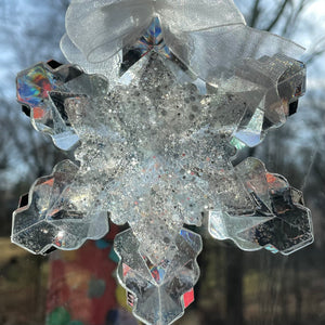 Mosaic Glass Snowflake Ornaments