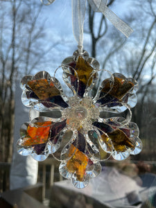 Mosaic Glass Snowflake Ornaments