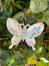 Load image into Gallery viewer, Pop-up Mosaic white butterfly ornament